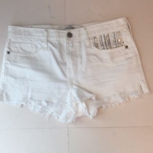 Abercrombie & Fitch rhinestone white shorts